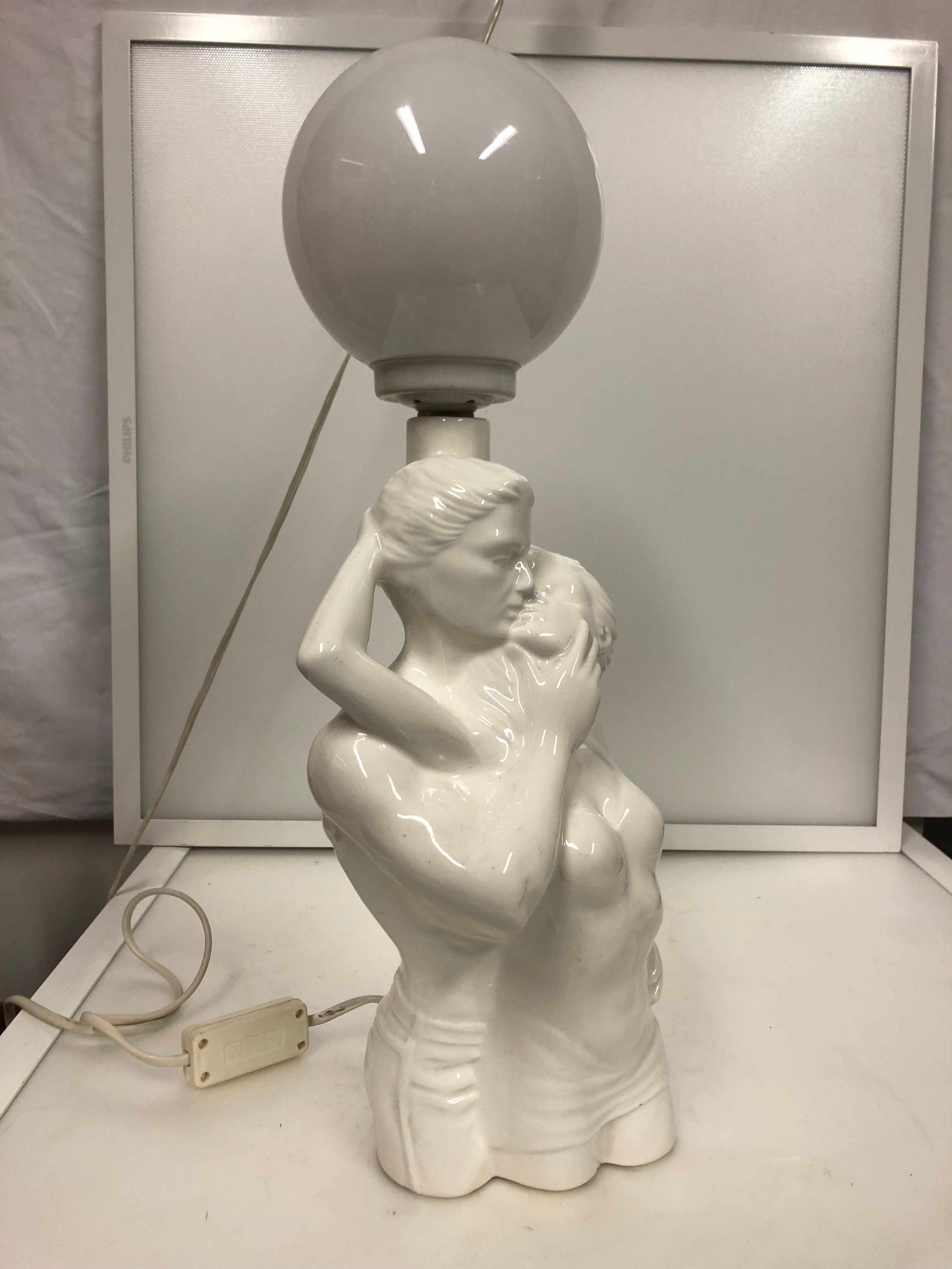 ceramic couple lamp from the 80s