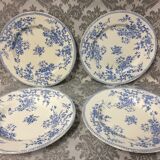 Old art nouveau plates faience of gien france gold medals fleurette