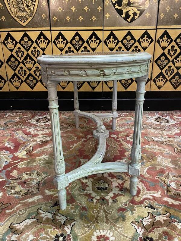 Banquette - Banc de piano Louis XVI en cannage / cannée