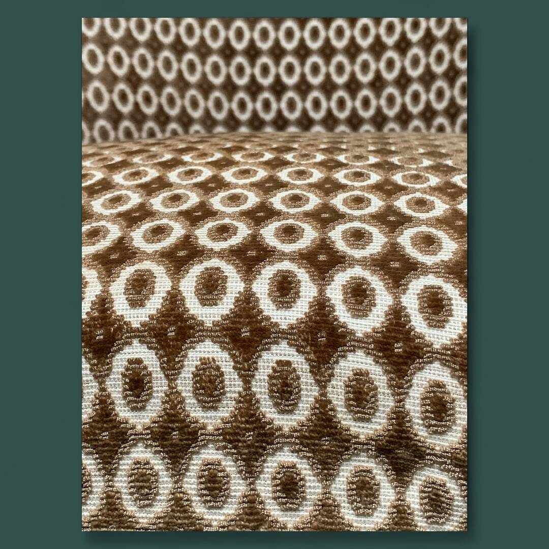 Vintage chocolate velvet toad armchair