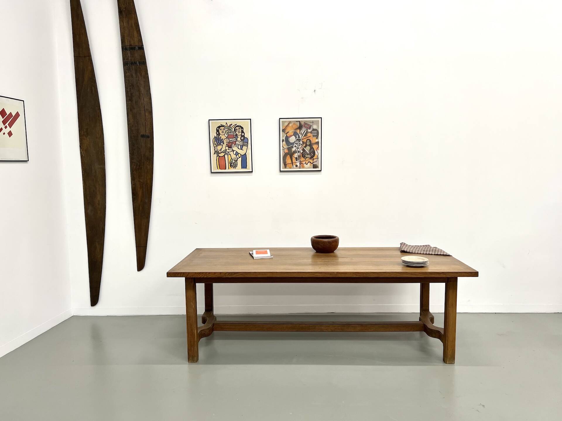 Oak farmhouse table, 1950s