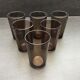 Set of 6 glasses glasses Vereco smoked brown color