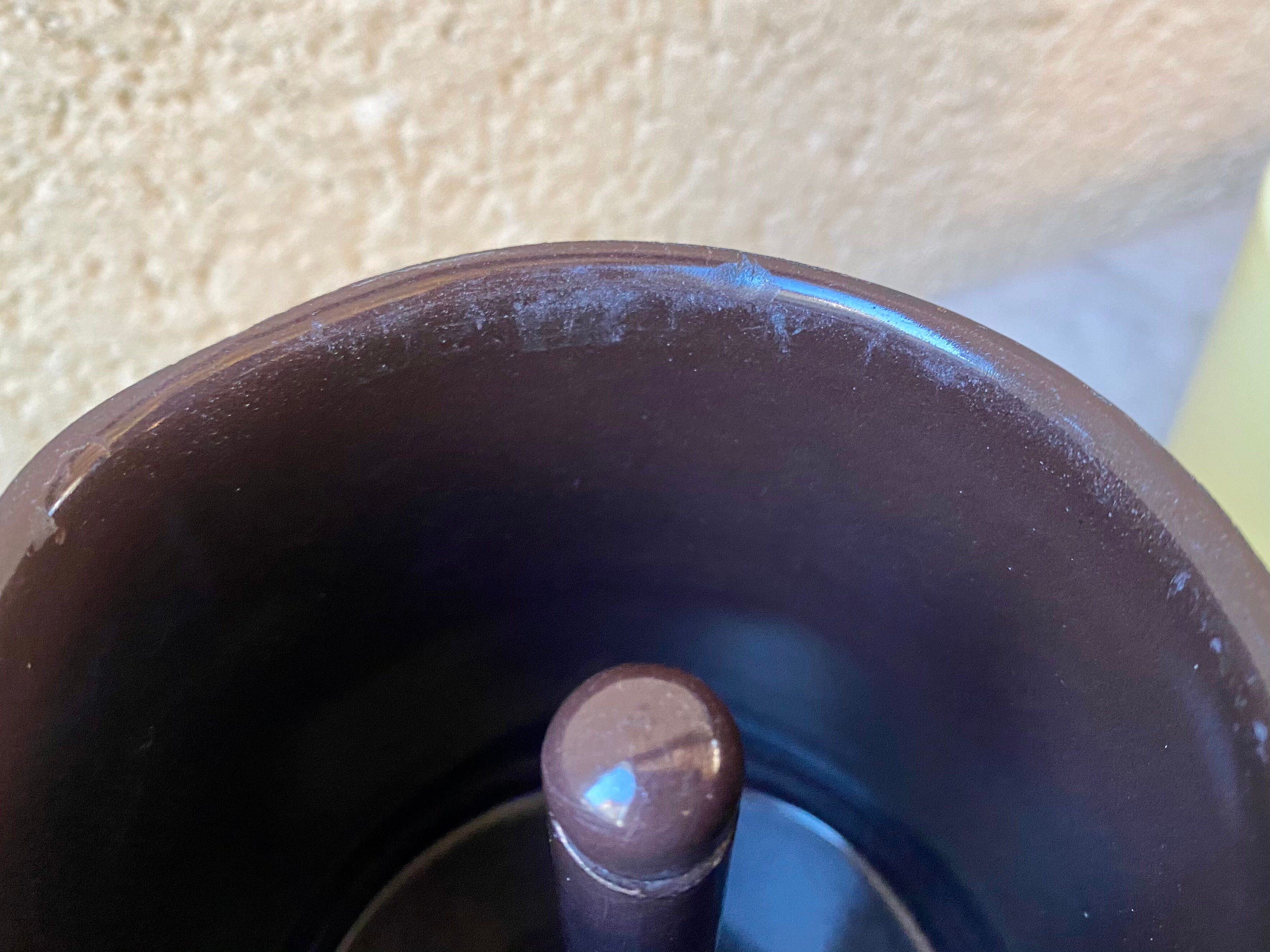 Italian coffee maker enamelled vintage yellow 70s