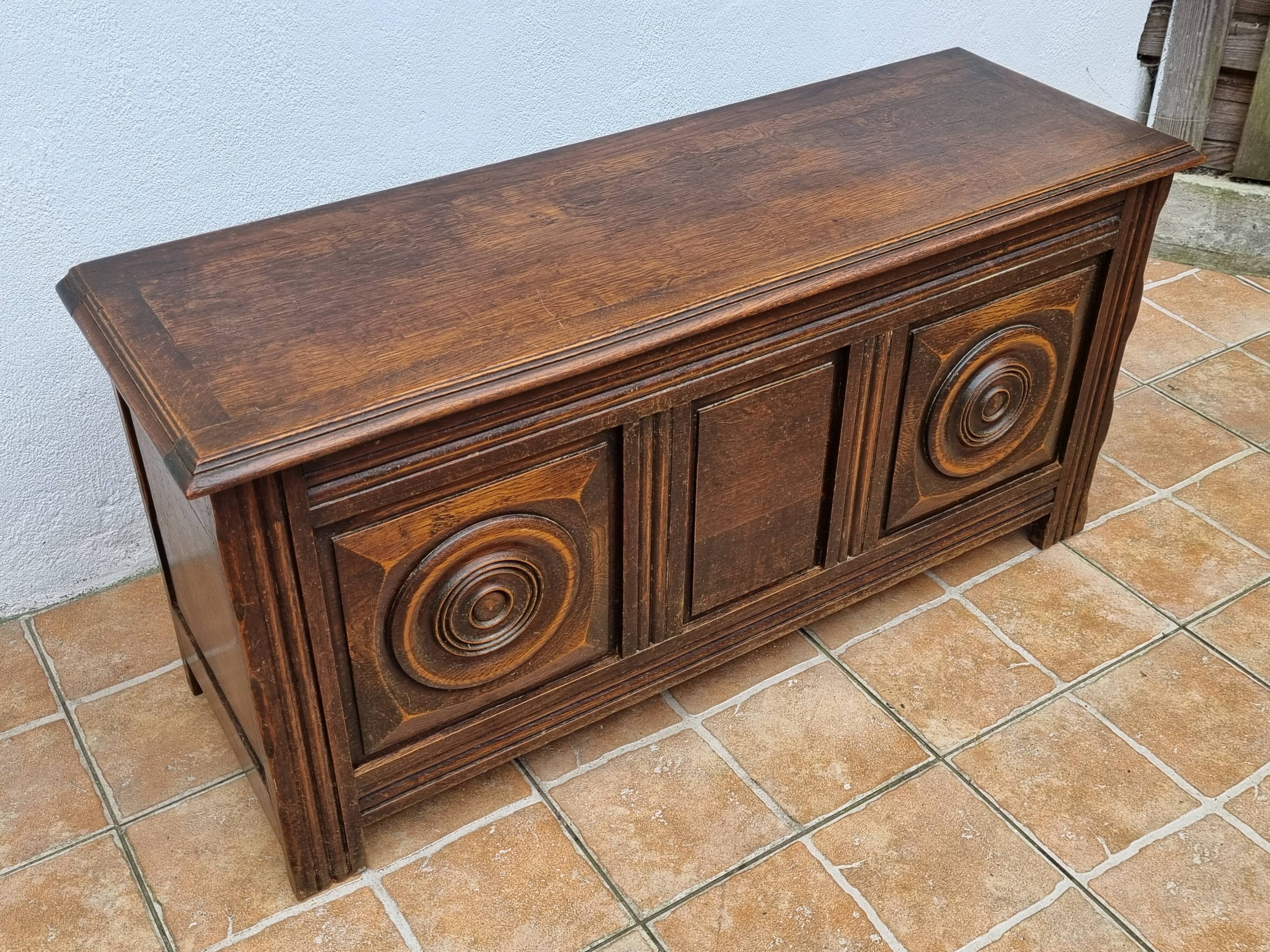 Basque bench chest in solid wood, 105 cm