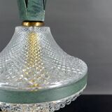 Pineapple lamp in crystal and patinated metal, France, 1950