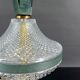 Pineapple lamp in crystal and patinated metal, France, 1950