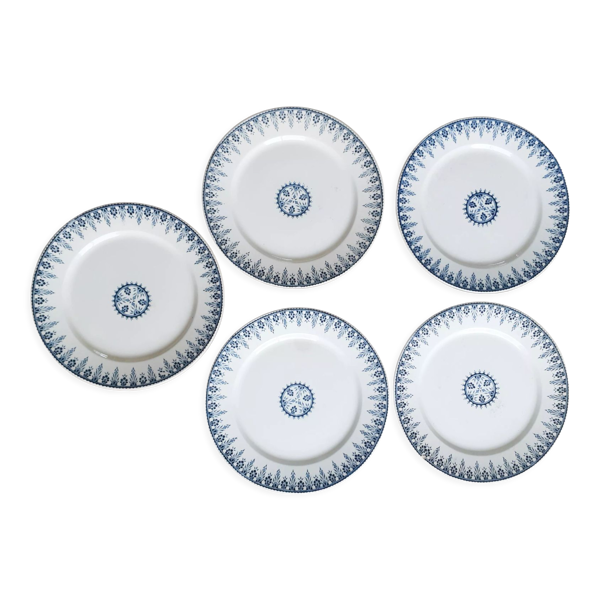 Assiettes plates en faïence de Sarreguemines