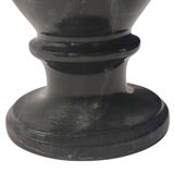 Vintage 1970s Italian Black Marble Vase – Natural Ochre Veining Accent