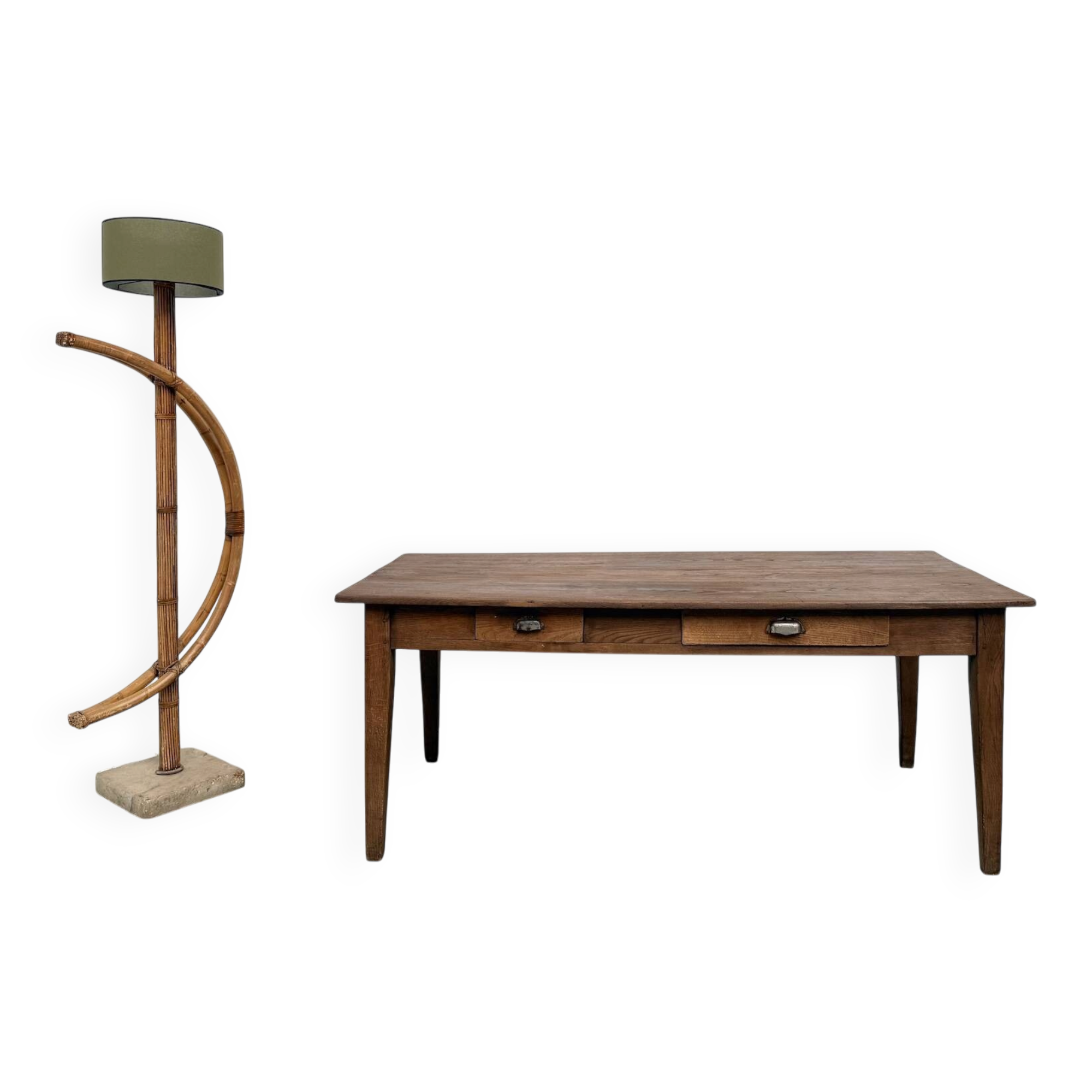 Solid oak farmhouse table, 1930s.