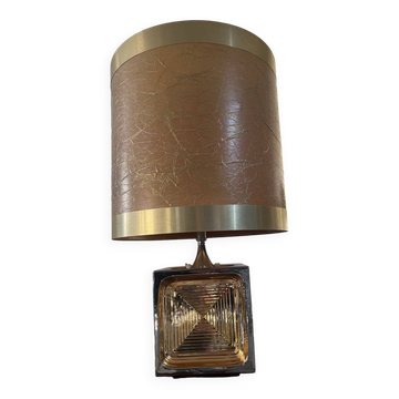 Golden ceramic lamp from the 70s