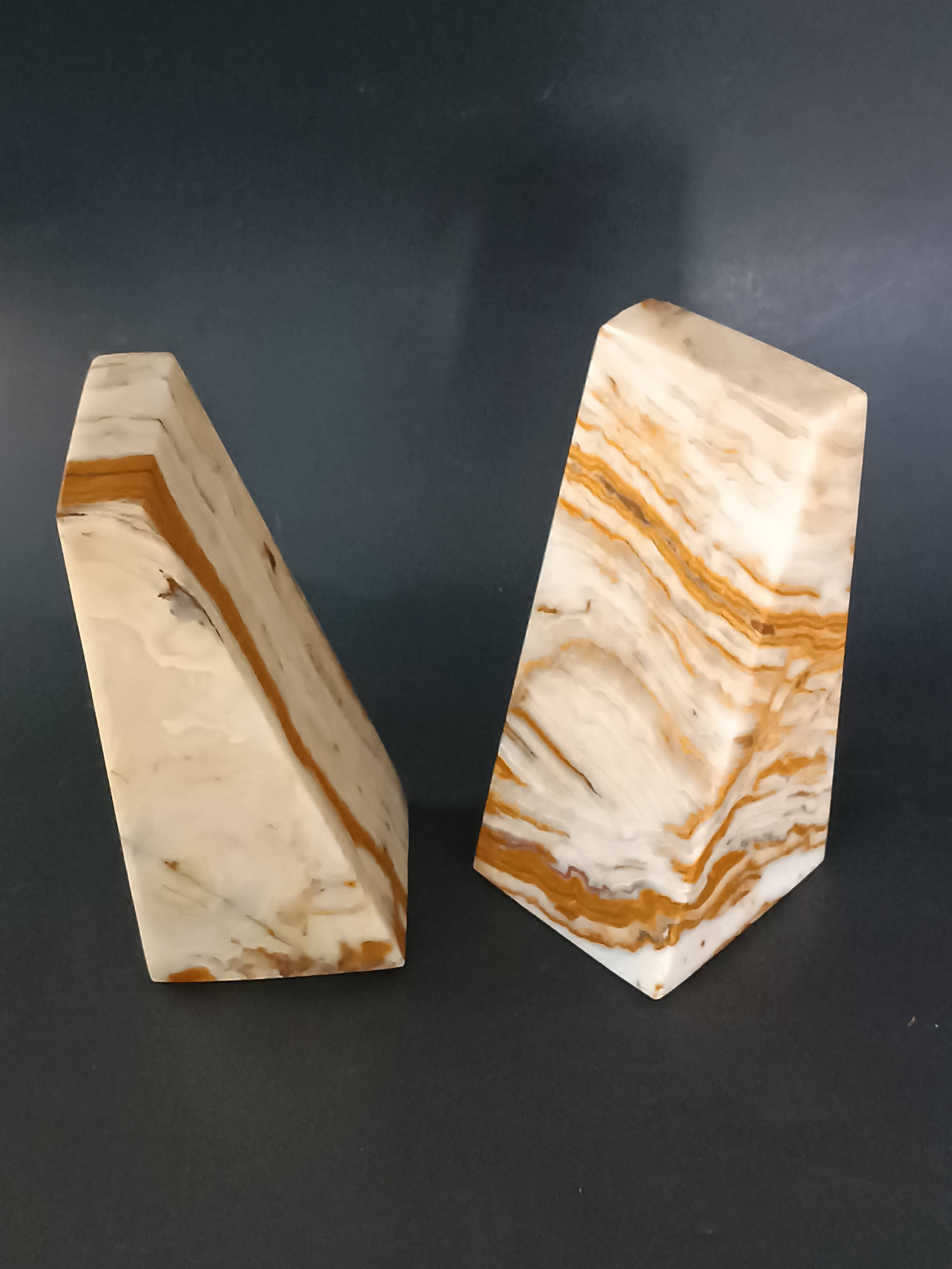 Vintage pyramid onyx bookends