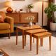 Vintage nesting tables 1960s, light wood coffee table, side table - 52 x 55 x 3.