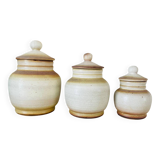 Series of 3 stoneware pots from Capucins Salins France