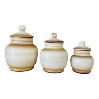 Series of 3 stoneware pots from Capucins Salins France