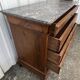 Commode Louis-Philippe en ronce de noyer, marbre Saint-Anne, milieu 19ème