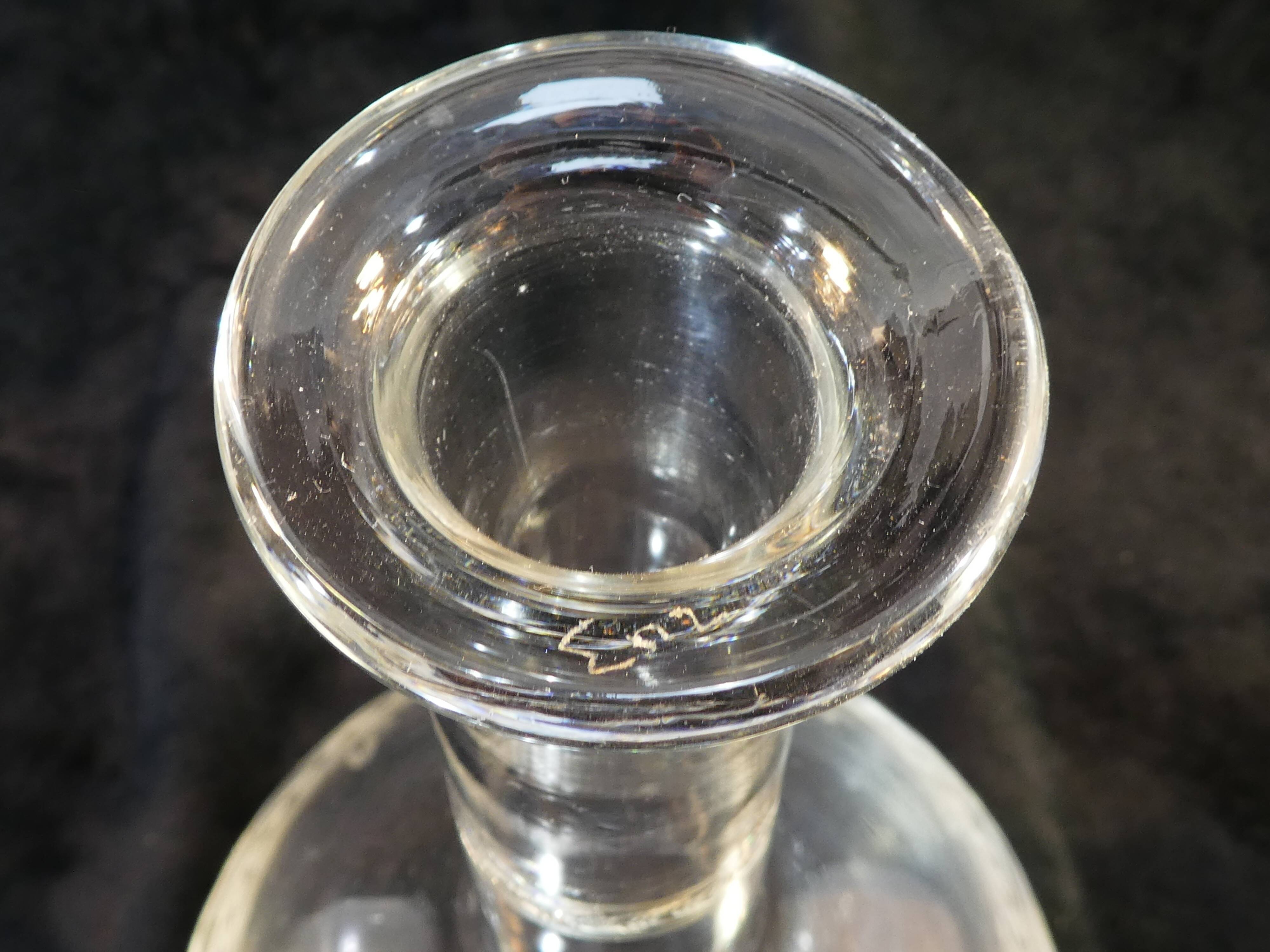 Blown and engraved glass decanter