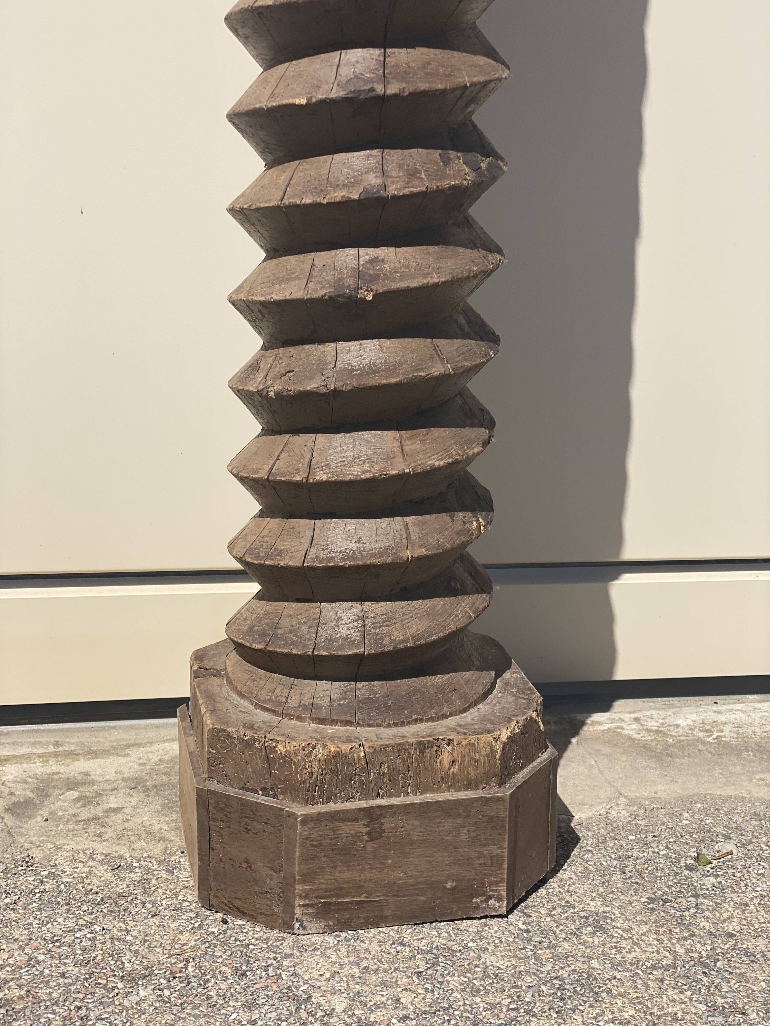 Totem or Harness made with an old press screw late nineteenth century