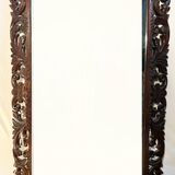 19th century mirror in carved and openwork chestnut