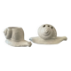 Pair of vintage Italian ceramic flowers and snails