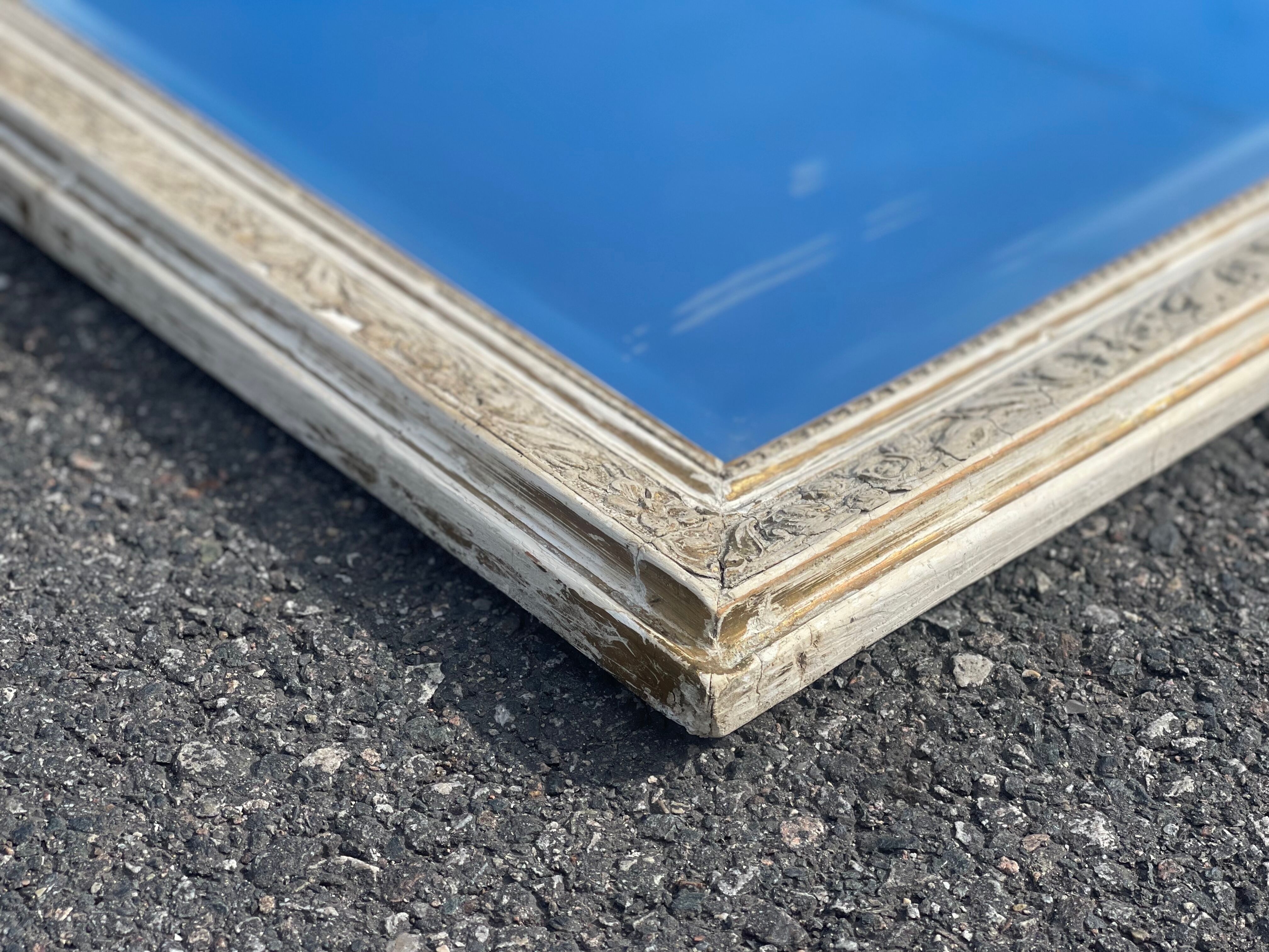 Antique mirror beveled glass Louis Philippe patinated 62x86cm