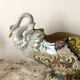 Molaroni planter, Pesaro, Italy, swans