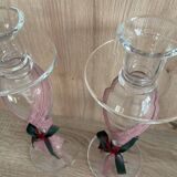 Pair of Candlesticks Candle Holders Design Blown Glass Decorative