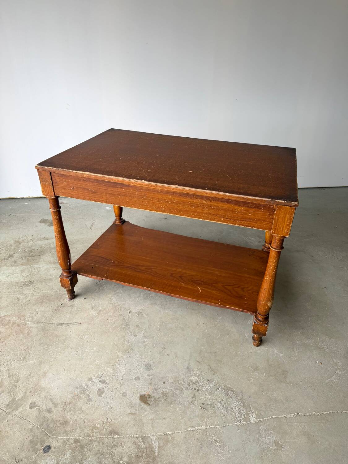 Old work table / draper from a wooden haberdashery.