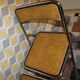 Pair of vintage folding chairs with caning 70