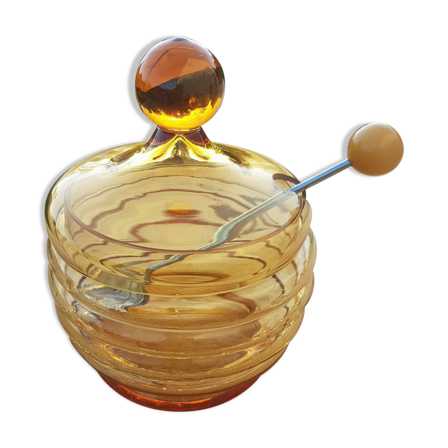 Honey glass jar, vintage