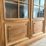 Large display case in solid walnut and oak