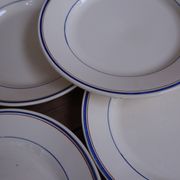 Set of 5 flat plates "Moulin des Loups – Louvois"