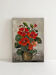 Peinture huile sur toile capucines fleurs vintage