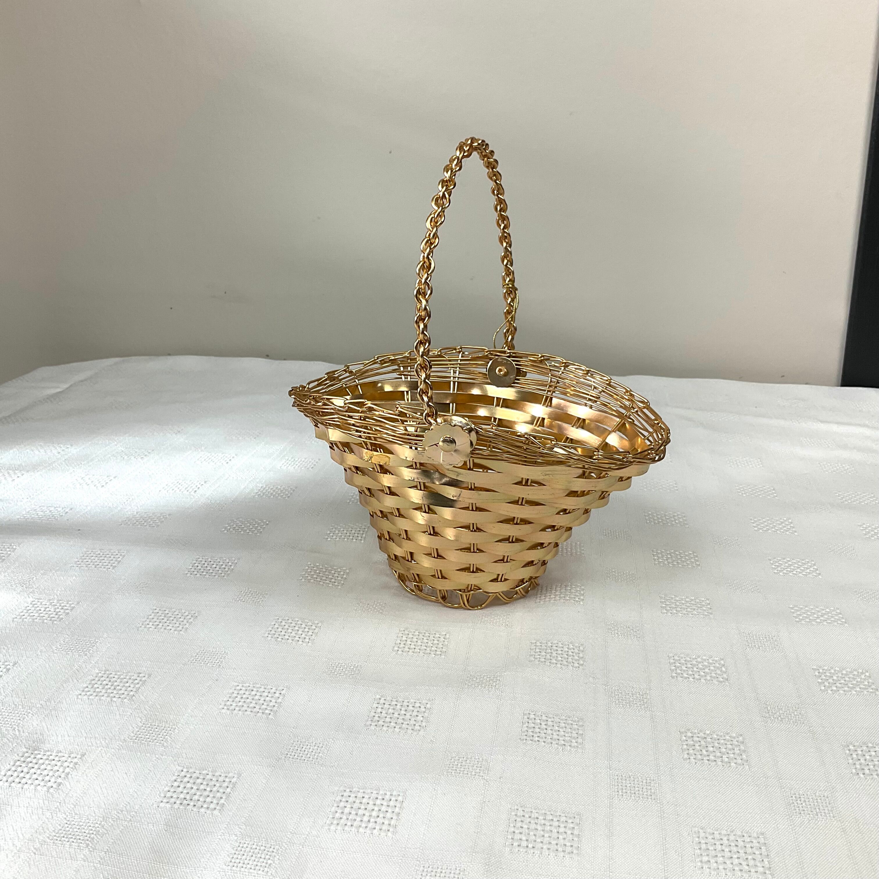 Vintage golden metal basket