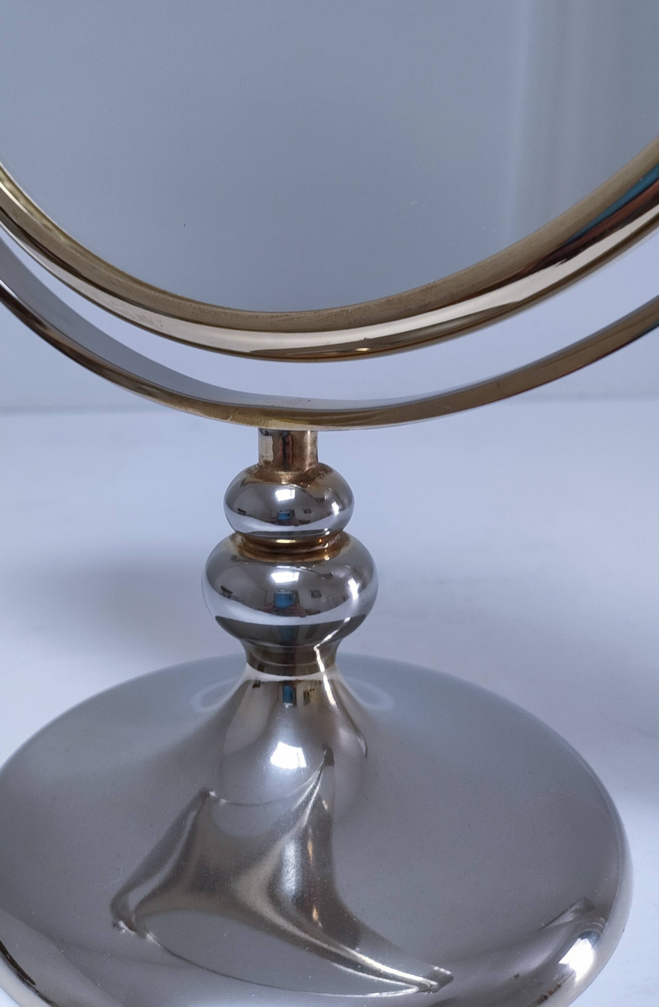 Miroir deux faces métal deux patines vintage
