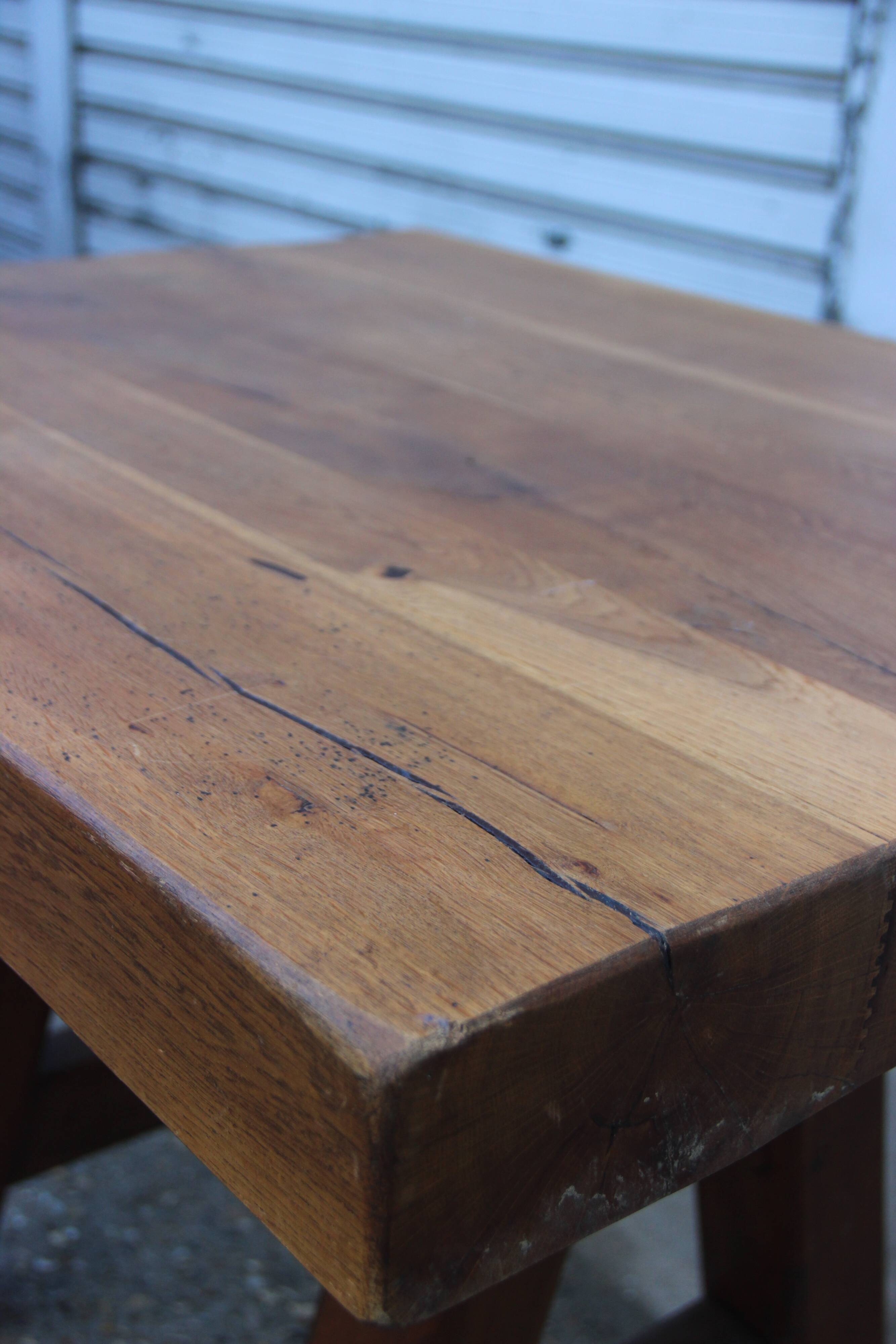 Solid oak table, published by Mobichalet, Belgium, 1950