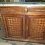 Louis XVI style half-moon mahogany sideboard