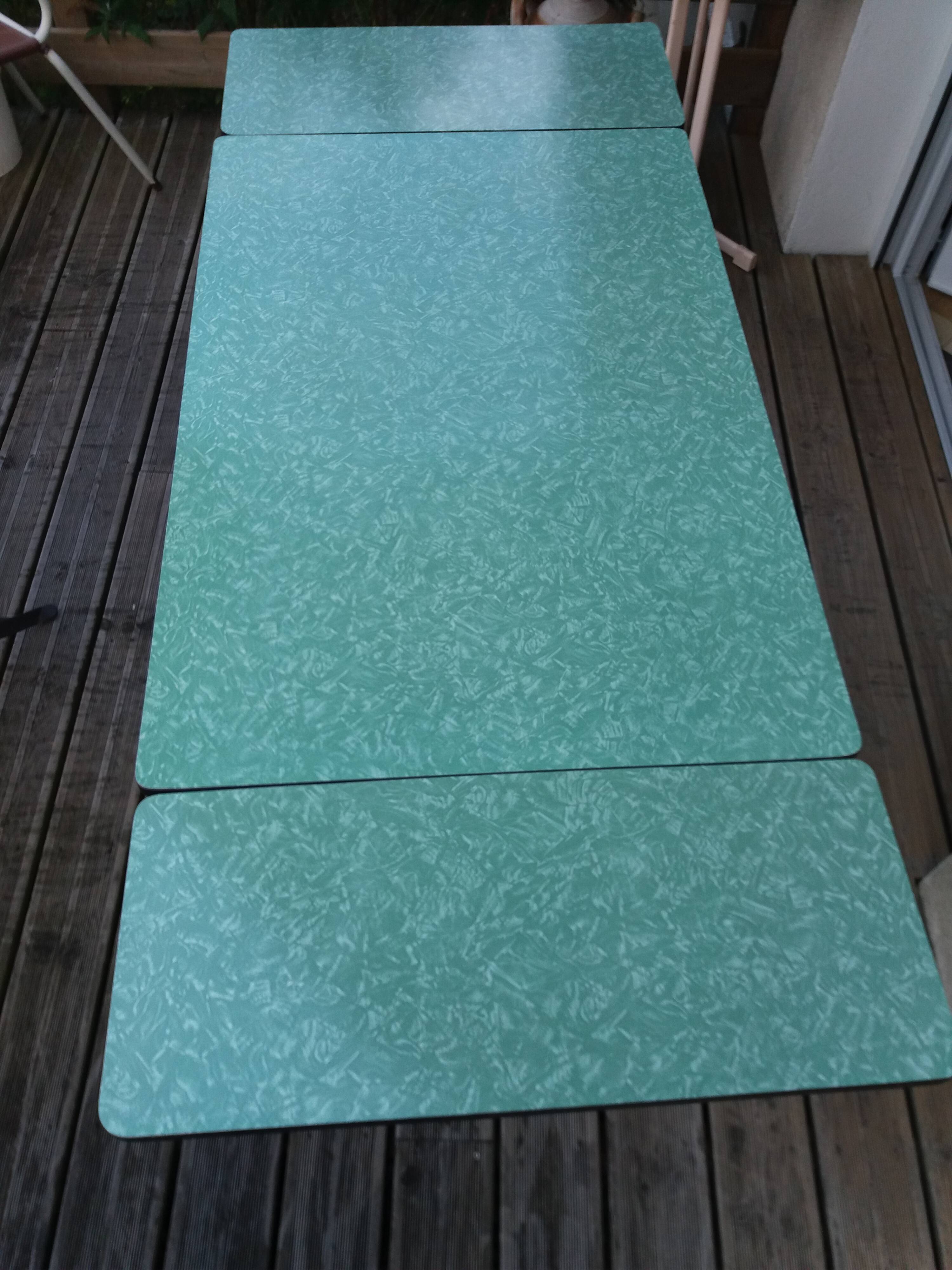 Formica and chrome-plated metal table