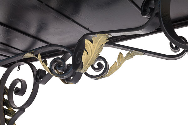 Console en fer forgé avec feuilles d'acanthes dorées, 1950