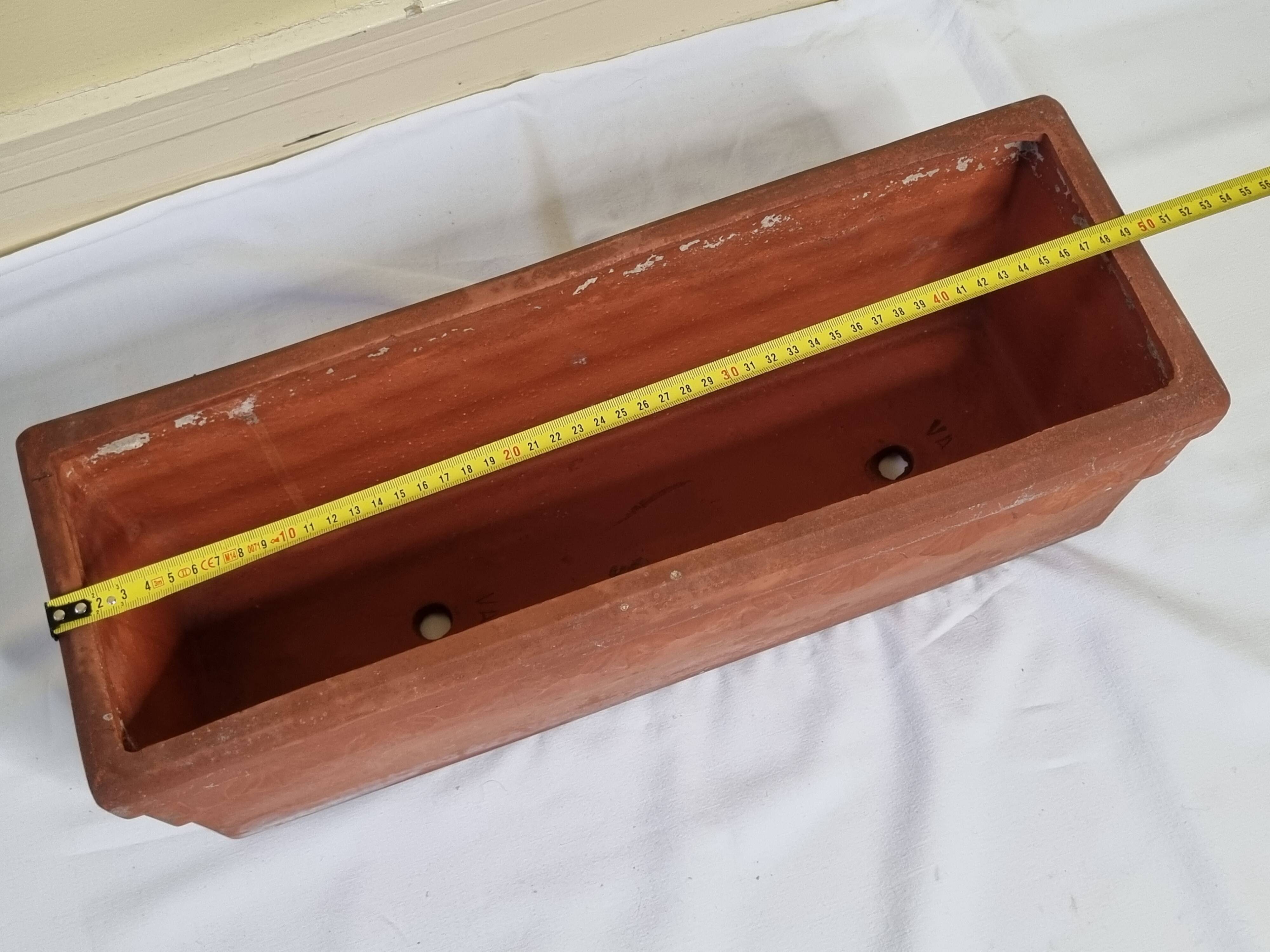 Art deco style terracotta planter, 50 cm