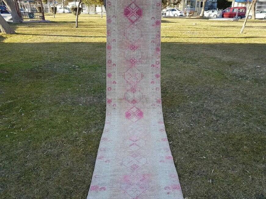 Vintage Turkish hallway rug 77x390 cm