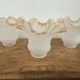 Lot 3 Tulipes jaune Ancienne en verre moulé dépoli art déco lustre, ab