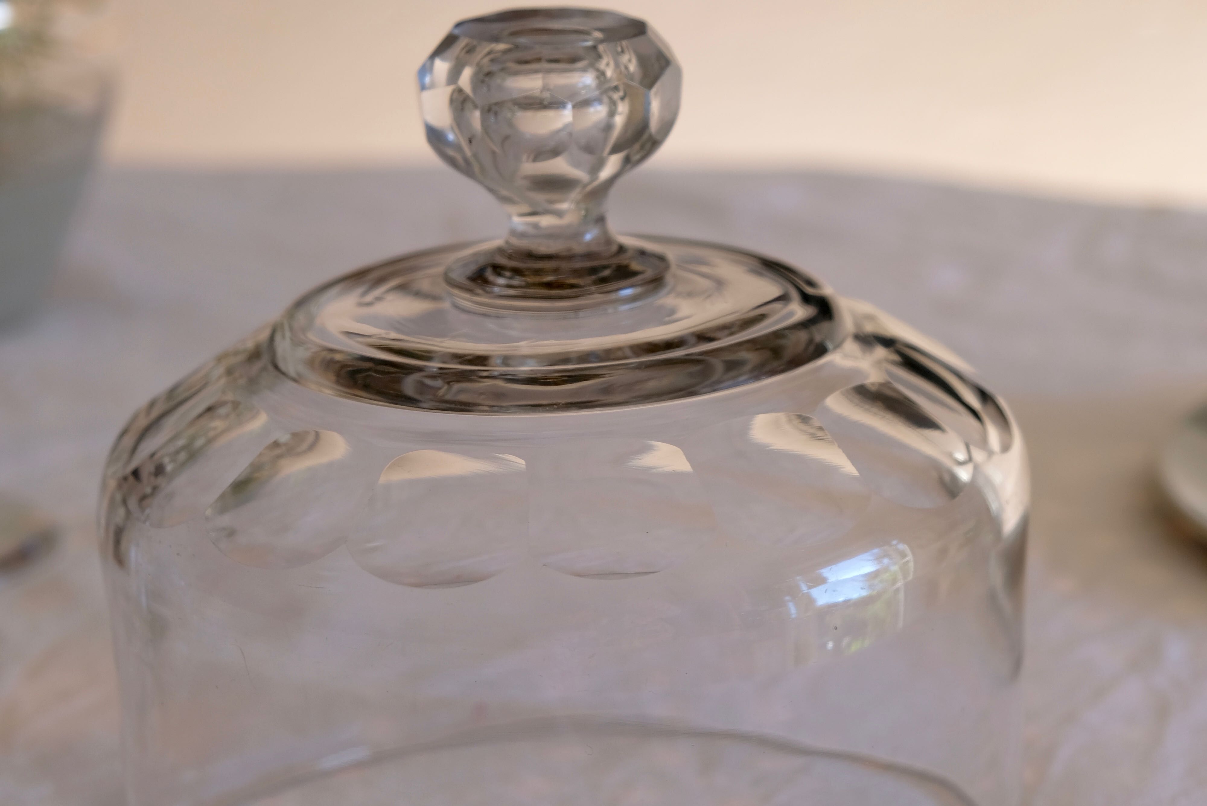 Carved crystal cheese bell