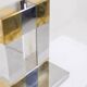 Sandro Petti. Geometric lamp in silvered and gilded metal. 1970s.