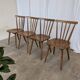 Ensemble de 4 chaises de salle à manger Windsor vintage : en bois des années 50 / STOL Kamnik