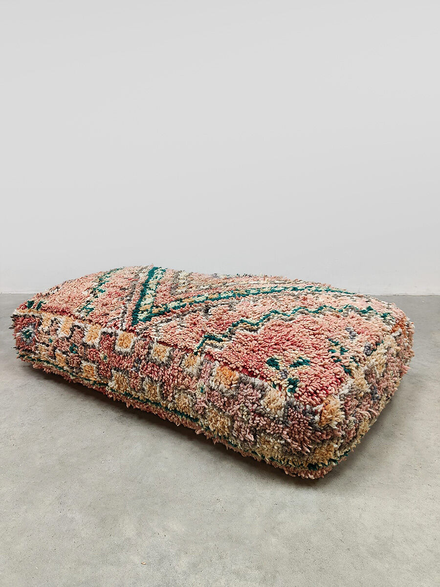 Vintage kilim Moroccan wool Berber ottoman 1970