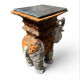 Elephant side table – leopard pattern – Jansen style 1970