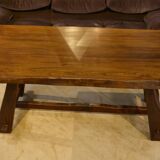 Brutalist table in elm by Aranjou 1950s