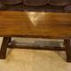 Brutalist table in elm by Aranjou 1950s