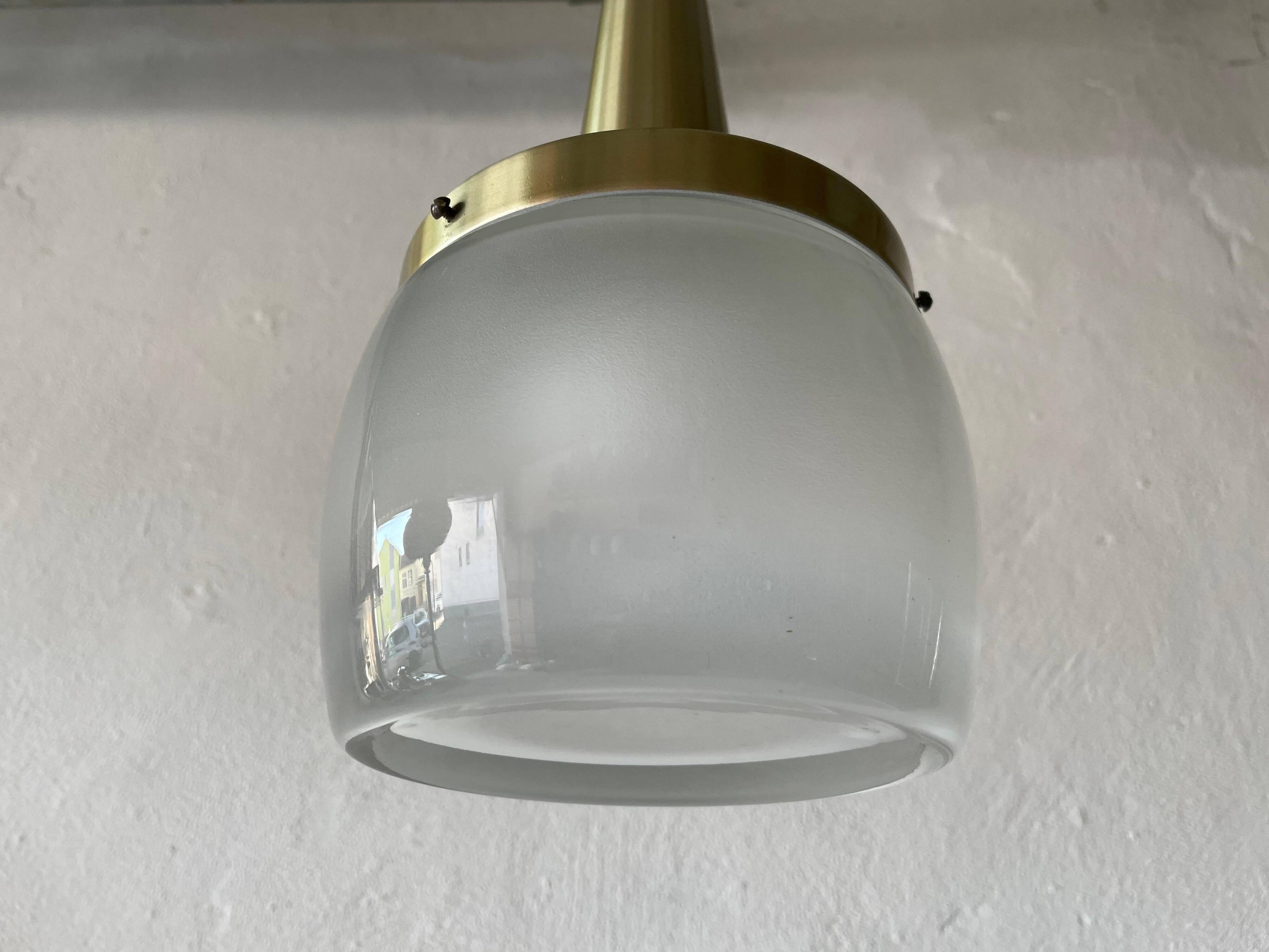 Heavy frosted glass pendant lamp by Staff, 1960s, Germany