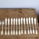 Set of 12 fish forks & 12 knives in silver metal